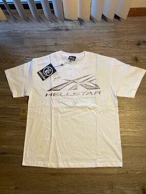 Hellstar Men’s White Logo Short Sleeve Tee